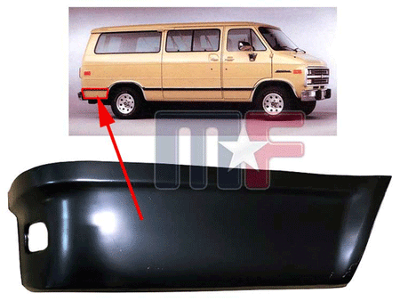 Reparaturblech Seitenteil hinten unten G-Series Van 71-95 rechts