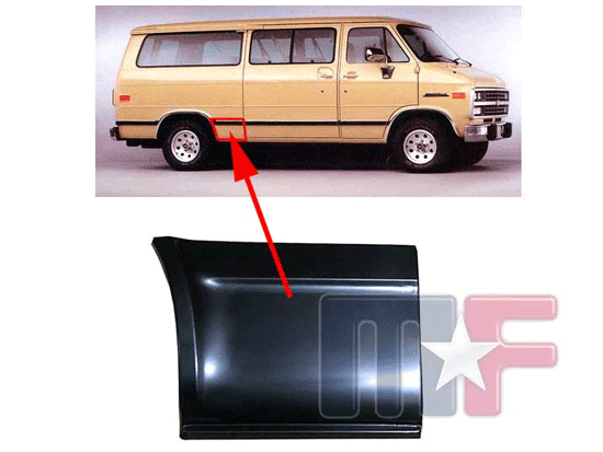 Reparaturblech Seitenteil unten G-Series Van 71-95 rechts