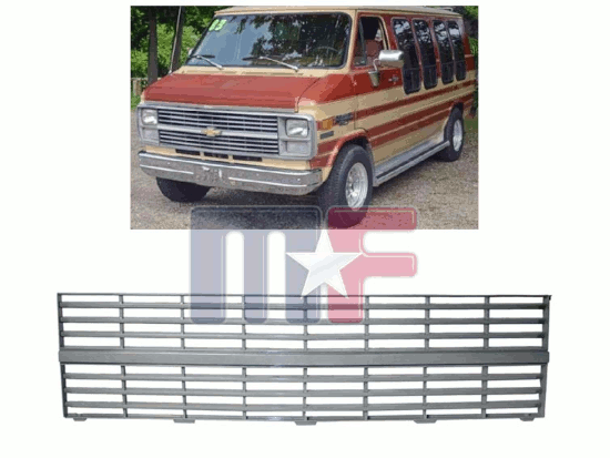 Kühlergrill silbergrau Chevy Van 83-84 Einfachscheinwerfer