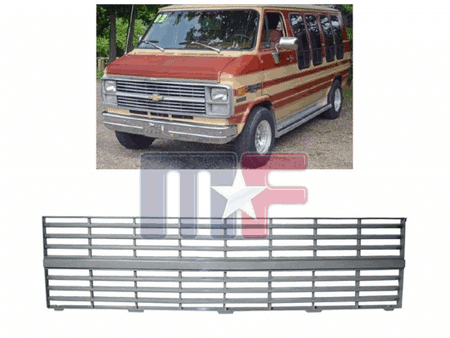 Kühlergrill silbergrau Chevy Van 83-84 Einfachscheinwerfer