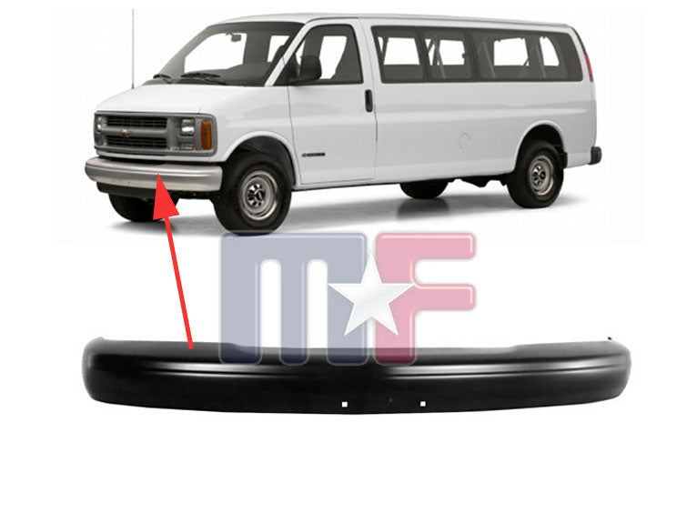 Schwarz lackierter Stoßfänger vorne für  Chevrolet/GMC Van Bj.1996-02