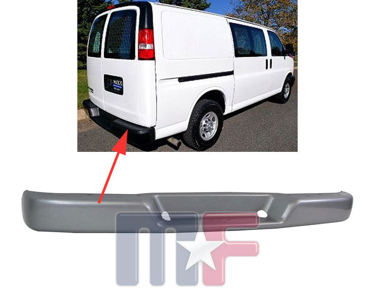 Silber lackierter Stoßfänger hinten für Chevrolet/GMC Van Bj.1996-02