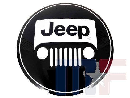 Blechschild Jeep Round 15" (ca. 38cm)