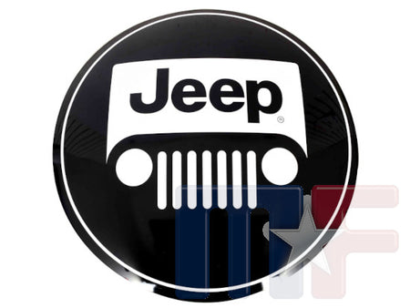 Blechschild Jeep Round 15" (ca. 38cm)