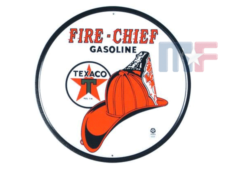 Blechschild Texaco Fire Chief 11.75" (ca. 29,8cm)
