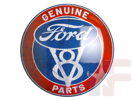 Blechschild Ford V8 Round 15" (ca. 38cm)