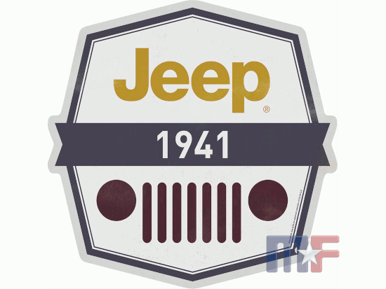 Blechschild Jeep 1941 12" x 12" (ca. 30,5cm x 30,5cm)