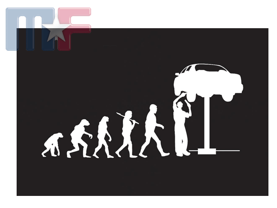 Blechschild Evolution of the Mechanic 22.5 x 11" (ca. 57 x 28cm)
