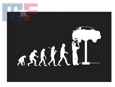 Blechschild Evolution of the Mechanic 22.5 x 11" (ca. 57 x 28cm)