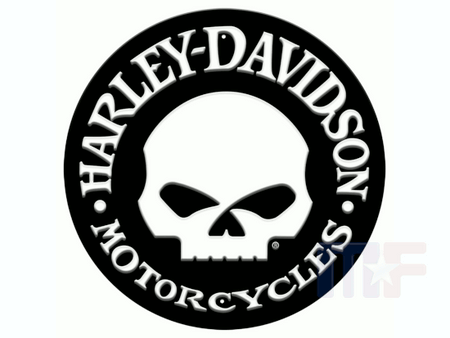 Blechschild Harley Davidson Skull 12" (ca. 30,48cm) erhaben