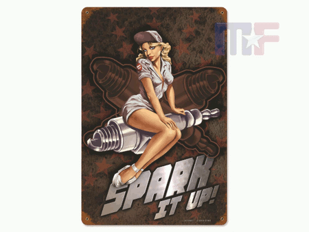 Blechschild Spark it up 12" x 18" (ca. 30,5cm x 45,7cm)