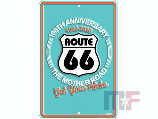 Blechschild Route 66 100th Anniversary 2026