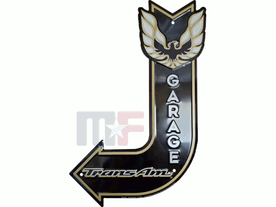 Blechschild Trans Am Garage 11.5" x 17.5" (ca. 29cm x 44cm)