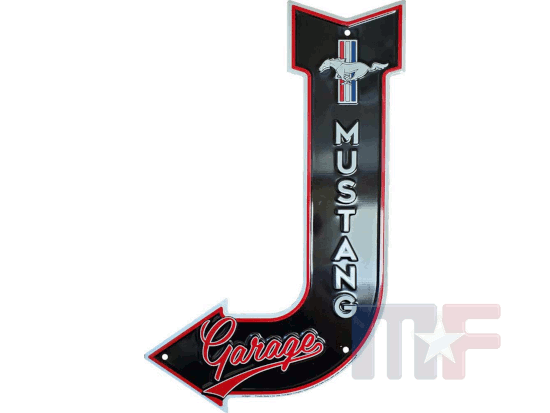 Blechschild Mustang Garage 11.5" x 17.5" (ca. 29cm x 44cm)