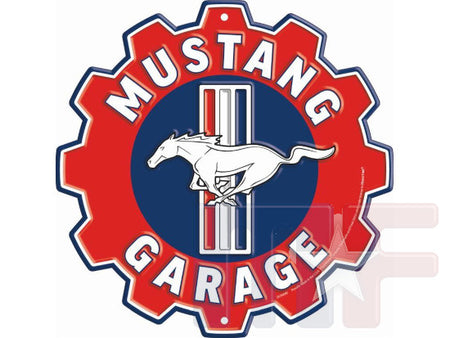 Blechschild Mustang Garage Alu 12" (ca. 30.5cm)