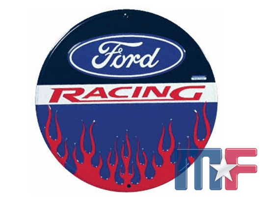 Blechschild Ford Racing Flames 12" (ca. 30cm)