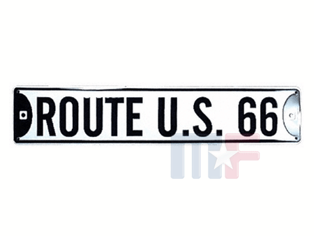 Blechschild Route 66 23" x 4" (58,4cm x 10,2cm)
