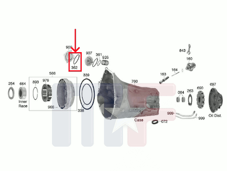 O-Ring Intermediate Servo Cover C6