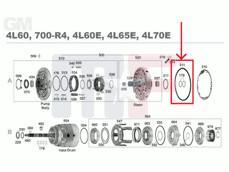 Getriebe Dichtung außen Ölpumpe TH700/350/250 69-86