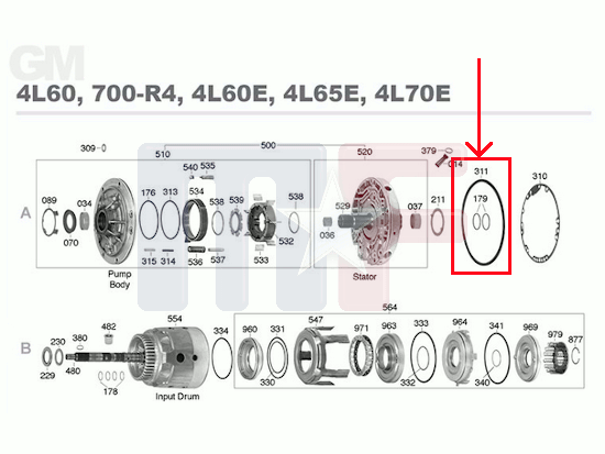 Getriebe Dichtung außen Ölpumpe TH700/350/250 69-86