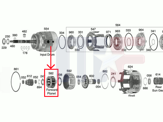 Planetengetriebe vorne TH700/4L60/65/70E 82-up