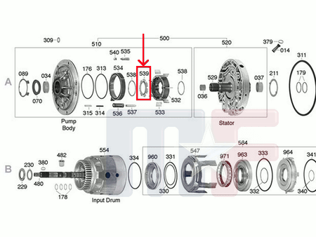 Getriebe Rotor Guide 7 Vane TH200/700 81-90