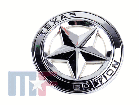 Emblem Texas Edition Chrome/Black Letter