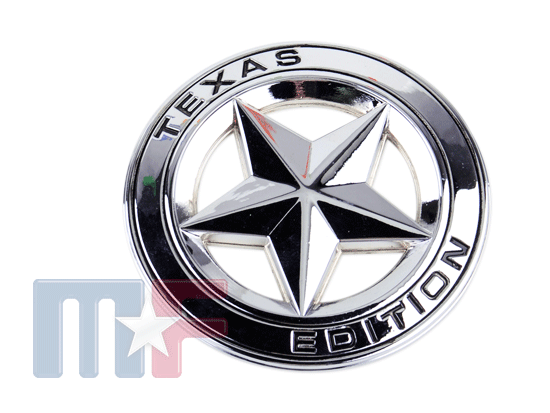 Emblem Texas Edition Chrome/Black Letter