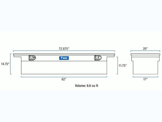 Single Lid Crossover Tool Box Universal 72" Brite
