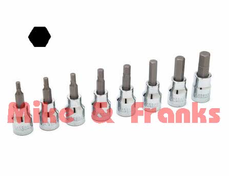 W38870 Zoll Innensechskant Steckschlüsselsatz 8-teilig 3/8" Antr