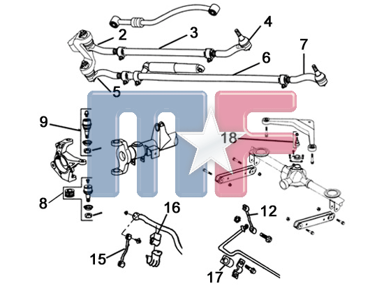 Spurstangenkopf (# 7) Jeep Grand Cherokee 99-04
