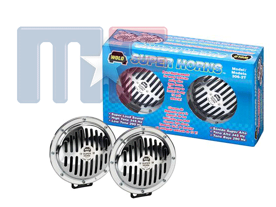 3062T Super Horns Hoch-/Tiefton Hupen Set 12V Chrom