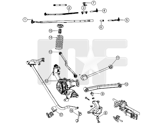 Spurstangenkopf links (#5) Jeep Wrangler 07-18